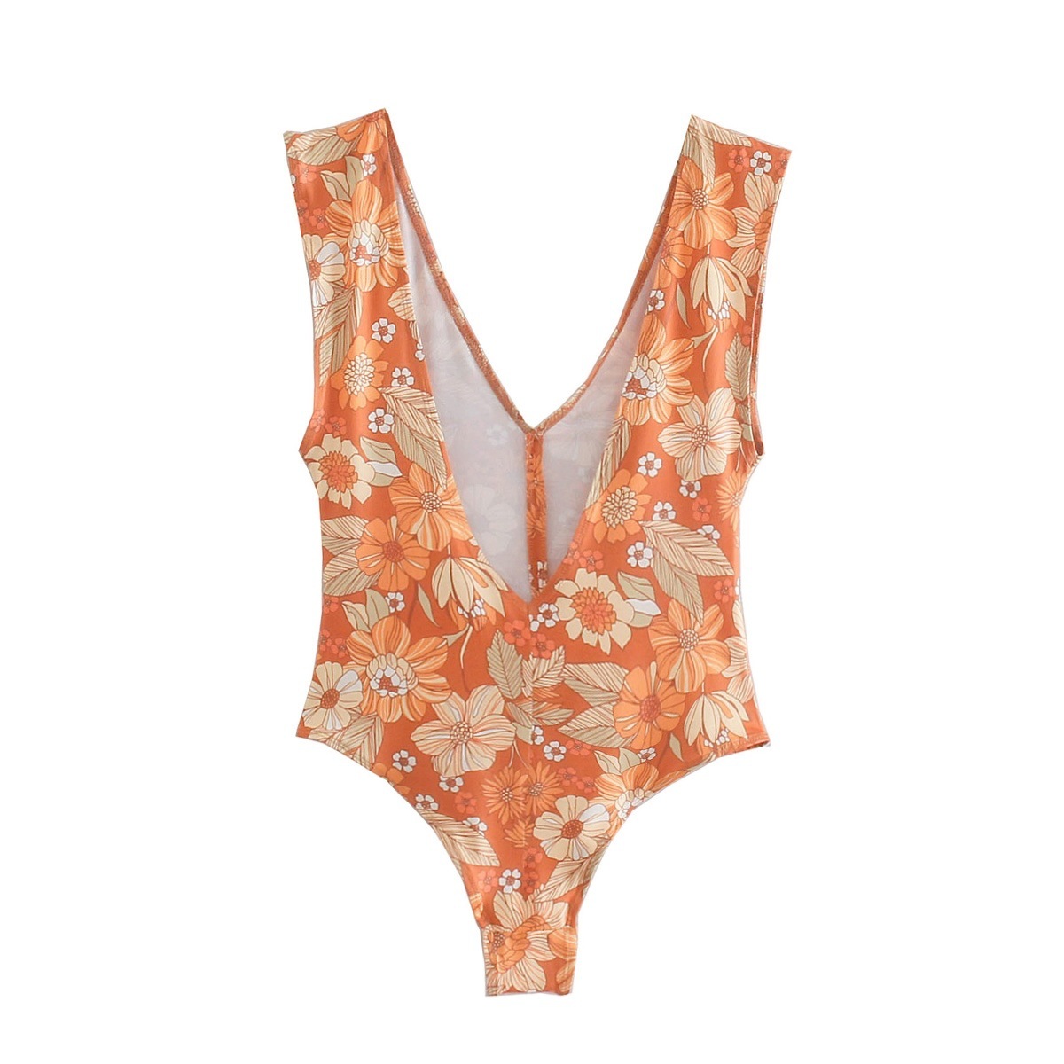 women s sling flower printing one-piece swimsuit nihaostyles clothing wholesale NSAM74255