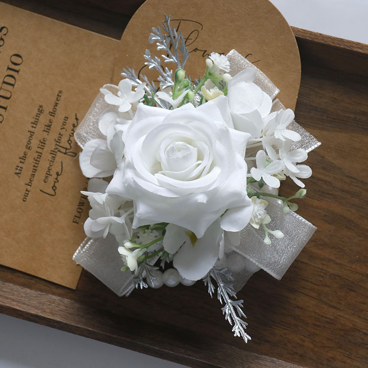 芸涵閣xs36結婚祝い花芸シミュレーション花ビジネス祝典開業ゲスト胸花襟花手首花白色|undefined