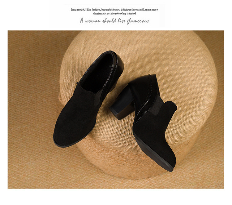 Damen Wildleder Pumps Mit Blockabsatz Für Herbst Und Beruf_voghion.com