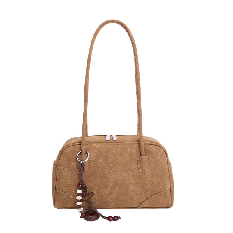 Bolsa de bolos de cuero de lona retro para mujeres 2025 invierno nuevo bolso de brazo de alta calidad bolso de almohada universal bolso de hombro image 7