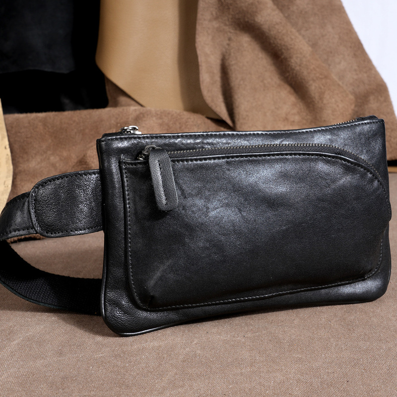 New Sheepskin Chest Bag Street Korean Style Waist Bag Trendy Fashion Youth Crossbody Men's Bag Cross-border Live Leather Mobile Phone Bag New Sheepskin Chest Bag Street Korean Style Waist Bag Trendy Fashion Youth Crossbody Men's Bag Cross-border Live Leather Mobile Phone Bag