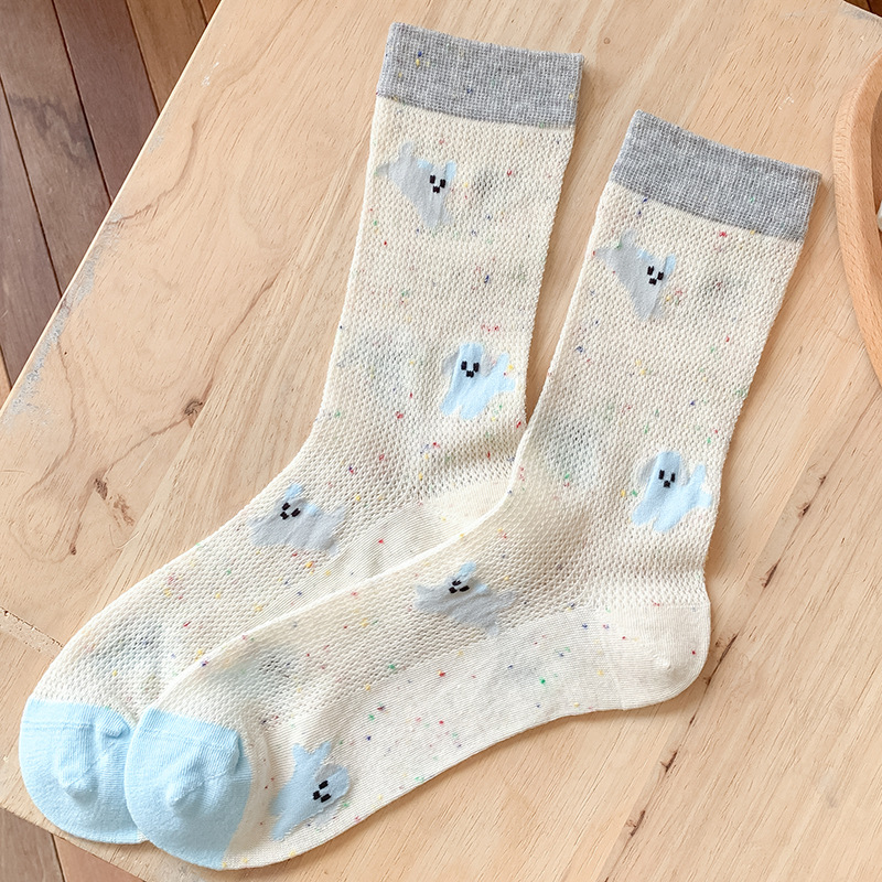 2025 primavera y verano nuevos productos japoneses verdes delgados calcetines de algodón transpirables anti-deslizante sudor calcetines de mujer frescas pila calcetines