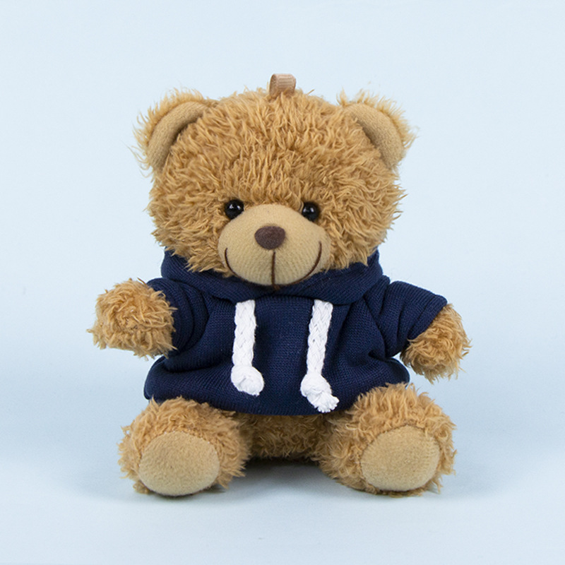 Lindo osito llavero colgante regalo creativo muñecas de peluche vestidas osito de peluche colgante de mochilas escolares para parejas