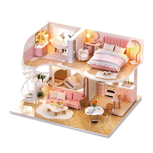 Zhiquwu diy cabin model wooden hand-assembled toy villa house creative birthday gift for girlfriend