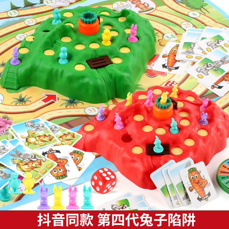 Tiktok Upgraded Version Fourth Generation Rabbit Trap Cross-Country Race Tortoise and Hare Competition Desktop Parent-Child Interactive Game Toy