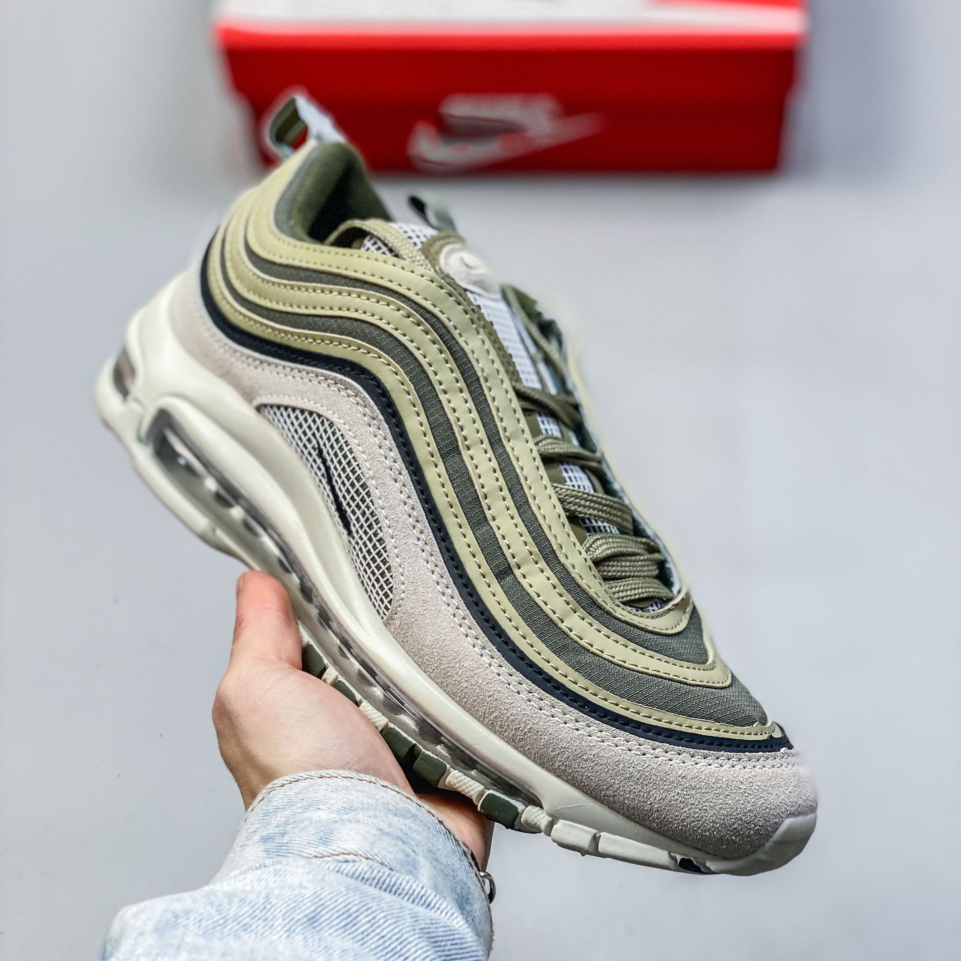 Pure original Max 97 retro bala reflectante aire cojín zapatos de trotar transpirable amortiguación versátil zapatos deportivos casuales de moda para hombres y mujeres