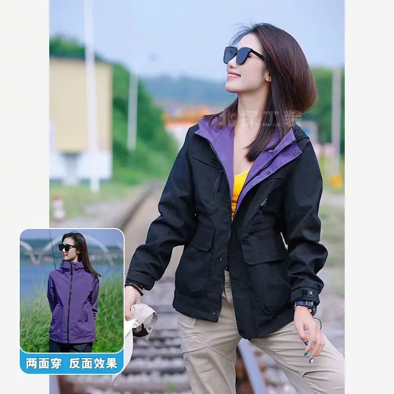 Trendy Brand Reversible Hooded Jacket for Men 2025 Spring and Autum New Loose Casual Jacket Outdoor Mountain Jacket