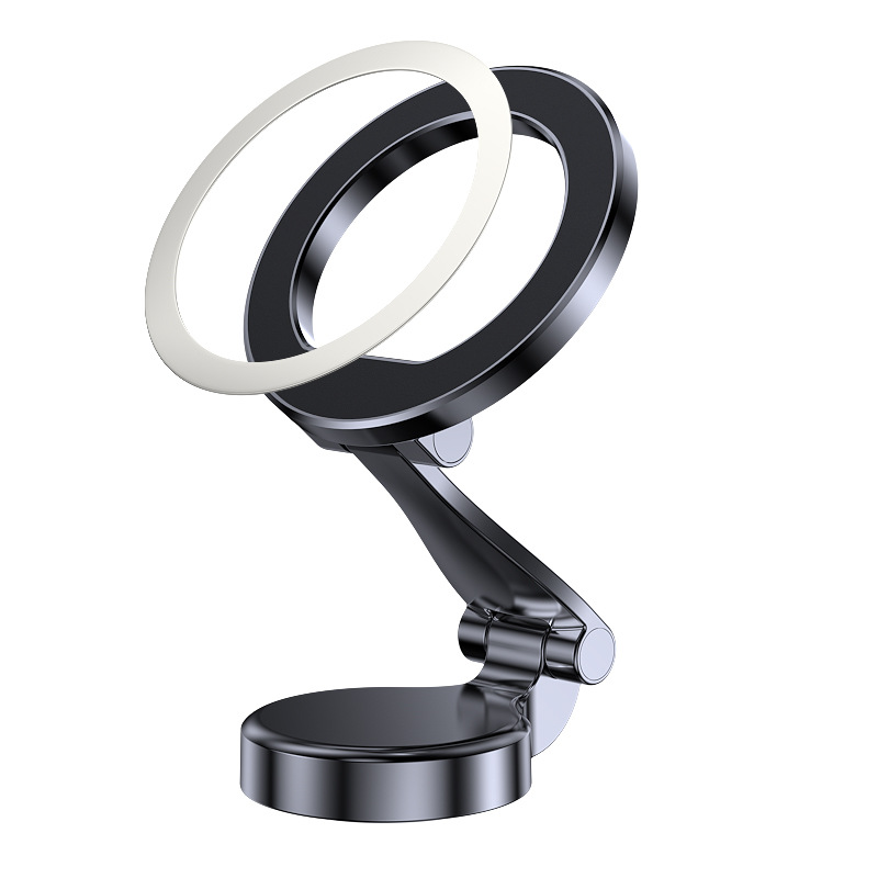 Universal Car Phone Holder Foldable Magnetic Dashboard Navigation Mount Universal (Car phone holder) - black
