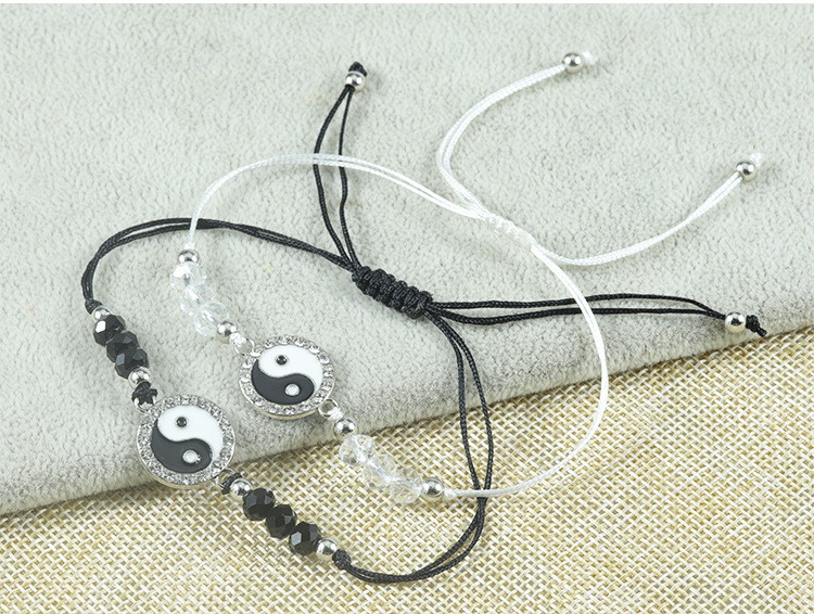 5g Weight Simple Style Tai Chi Alloy Knitting Unisex Drawstring Bracelets