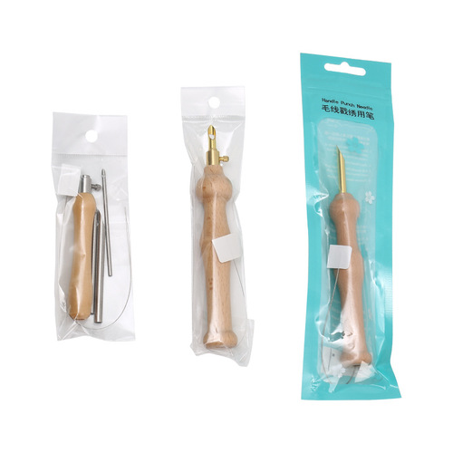 tufting adjustable wooden handle thick stamping flower needle embroidery needle embroidery needle sweater needle wholesale