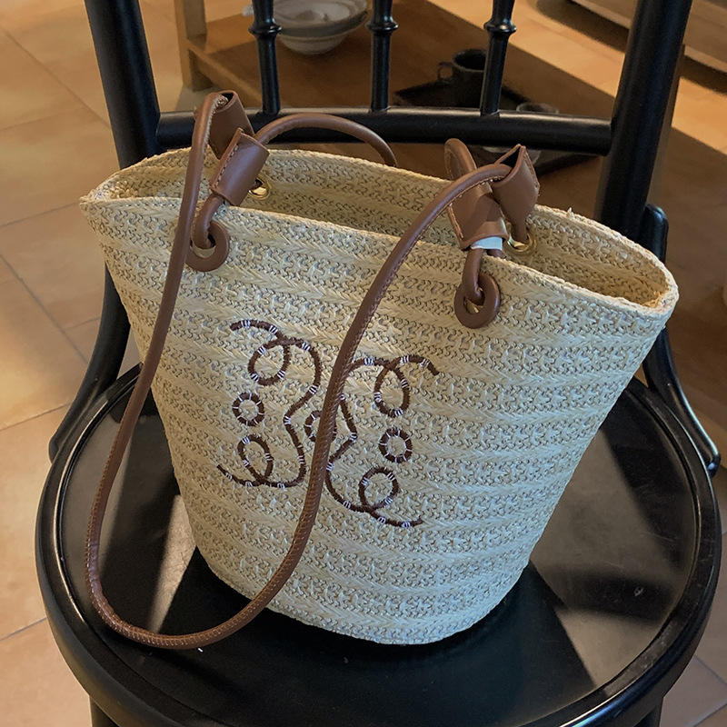 Damen Strohtasche Als Schultertasche Für Den Sommer Und Strand_voghion.com