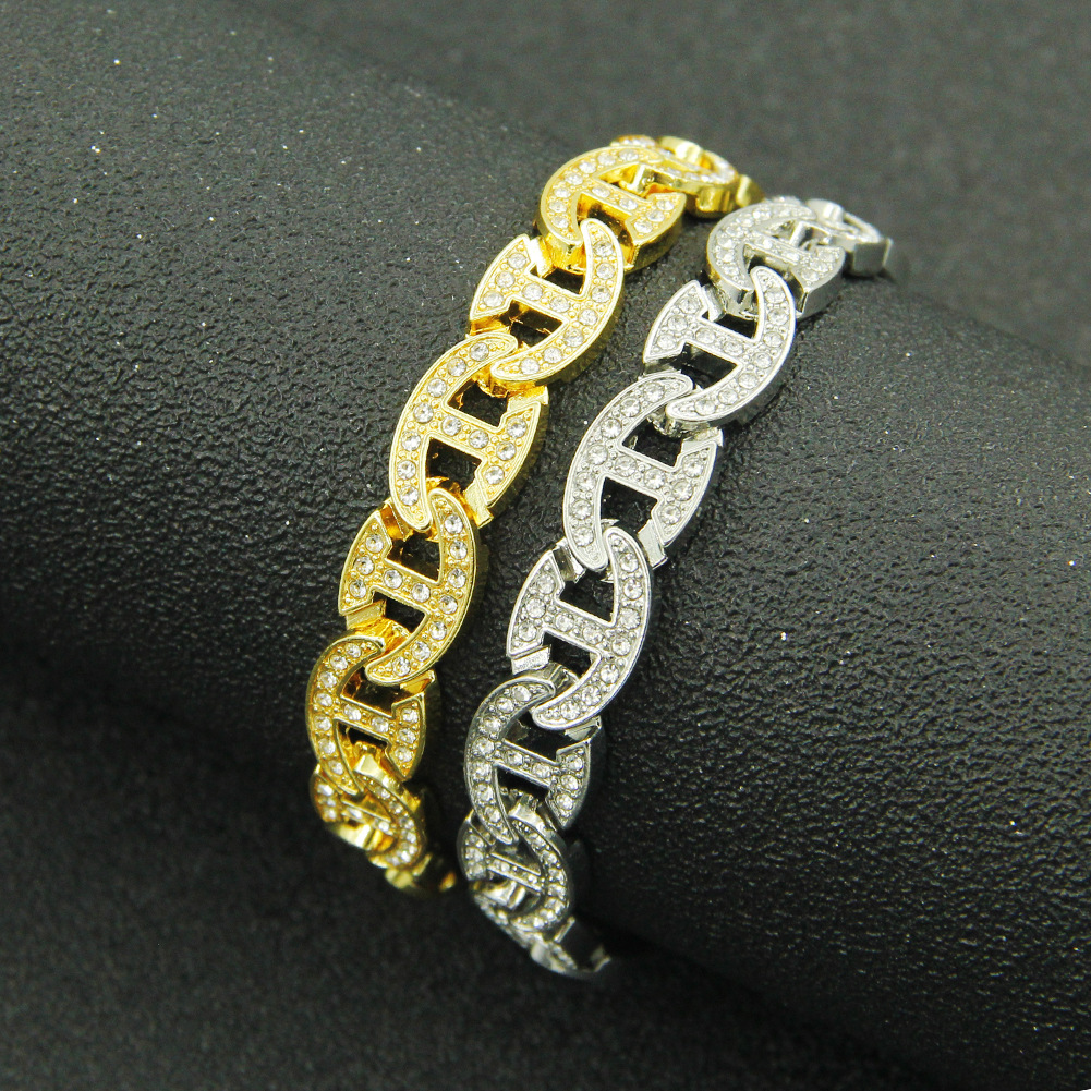 Fashion full diamond 8shaped buckle alloy braceletpicture3