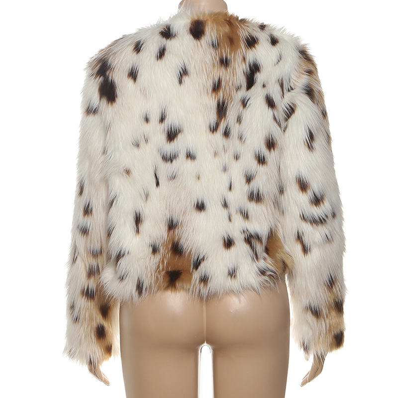 Fall All Match Leopard Print Spotted Long Fur Warm Long Sleeves Coat 13 Fall All Match Leopard Print Spotted Long Fur Warm Long Sleeves Coat