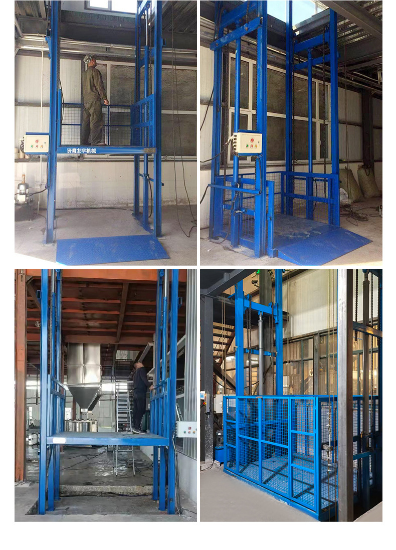 Factory Warehouse Workshop Hydraulic Lift Cargo Elevator Chain Guide Rail Lift Fixed Large-Tonnage Electric Lift