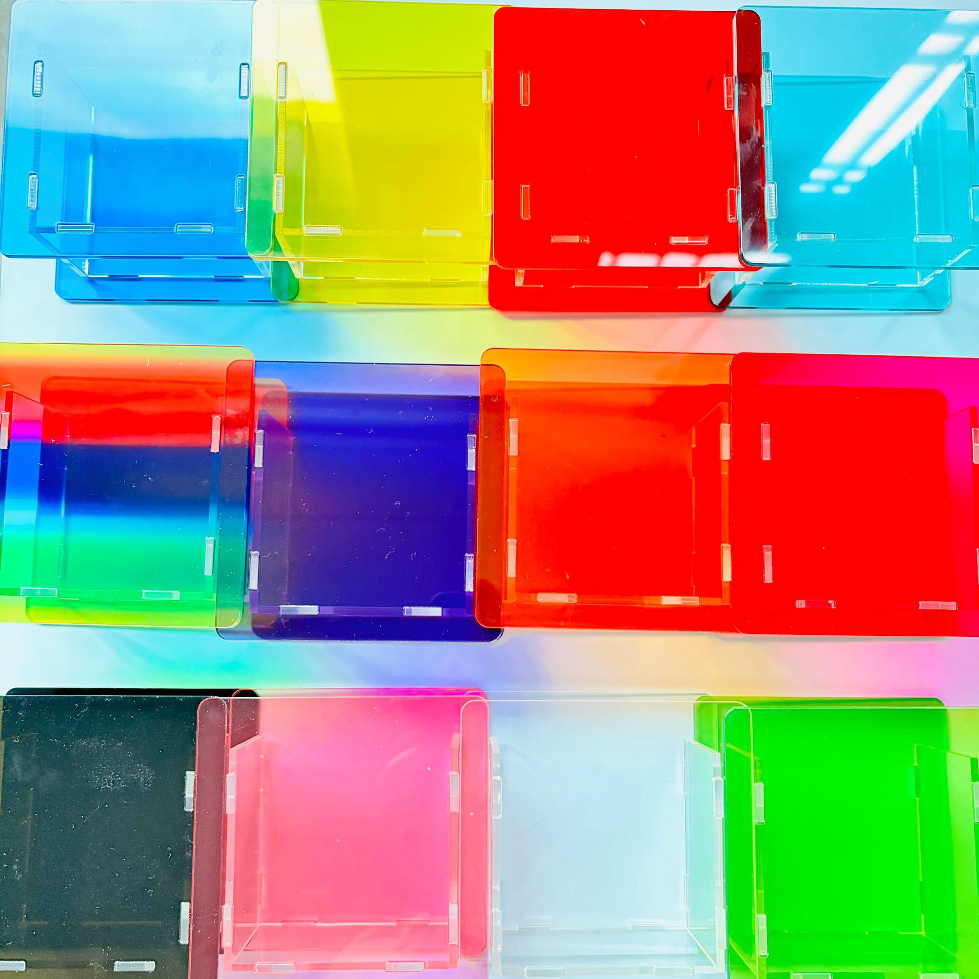 国境を越えて人気のある起爆筆筒文房具箱アクリル筆箱tk純色ゼリー色空白透明diy10 cm