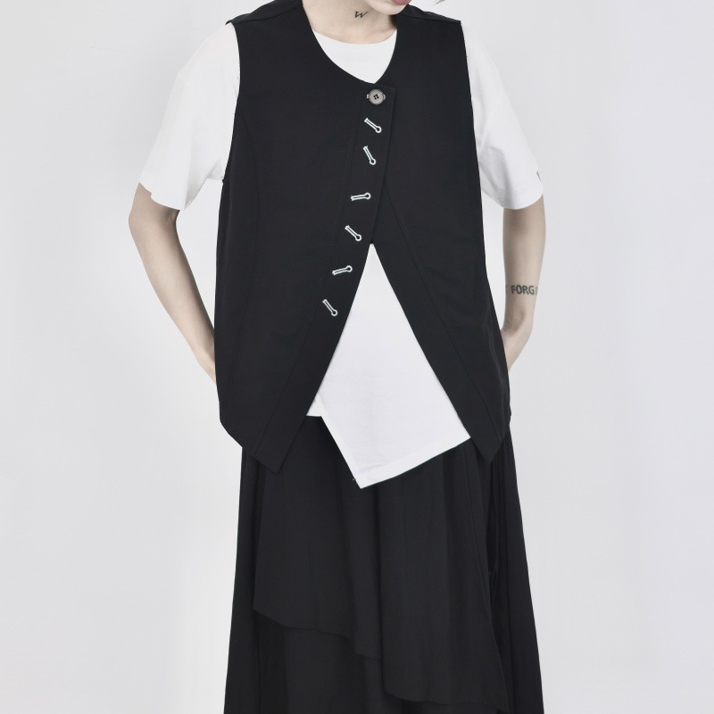 Unique Design Street Style Japanese Personality Vest for Women Summer Sleeveless Top Fashion Vest Trendy