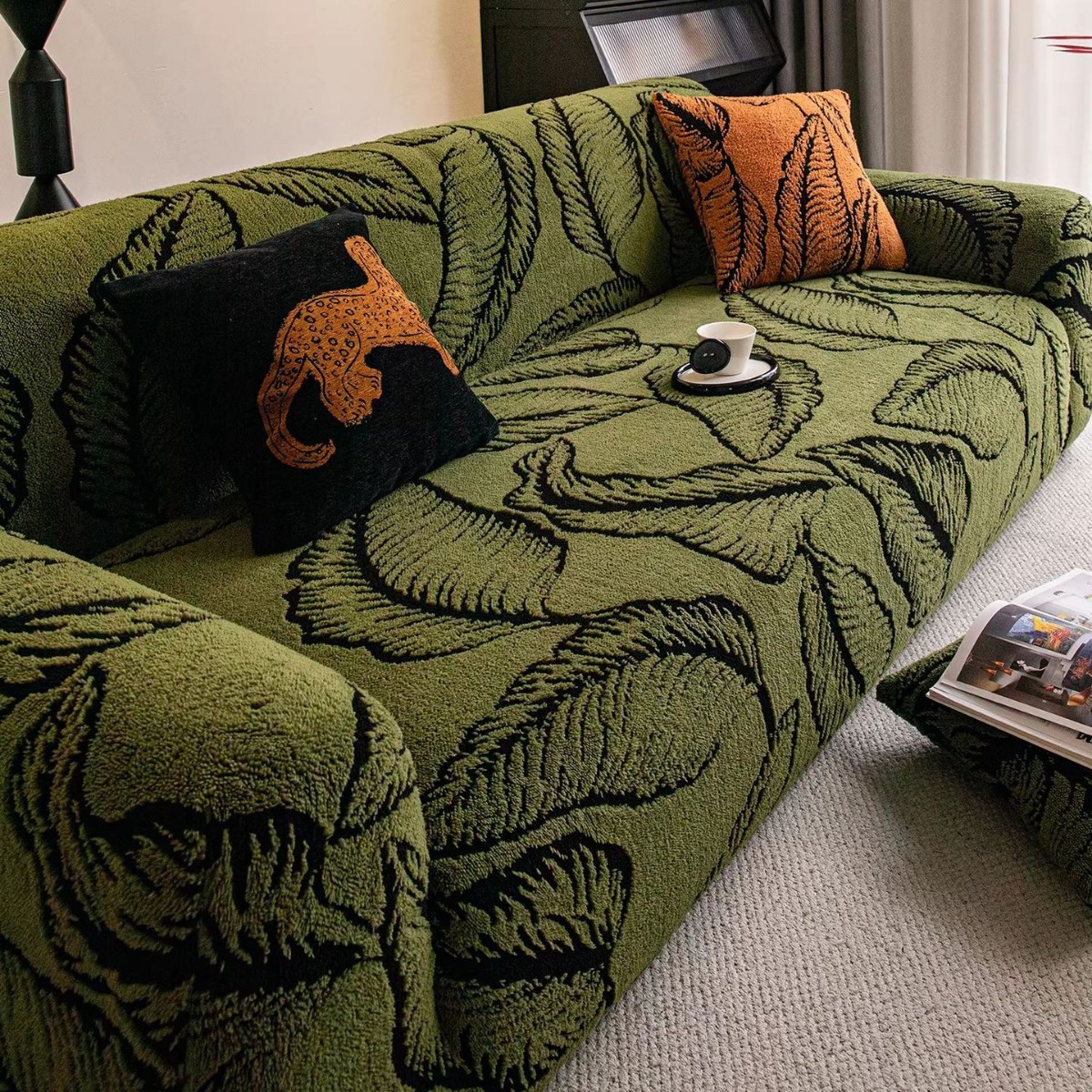 Fleece nuevo sofá cubierta todo incluido grueso elástico recto sofá perezoso cubierta anti-agrietamiento a prueba de polvo cuatro estaciones universal