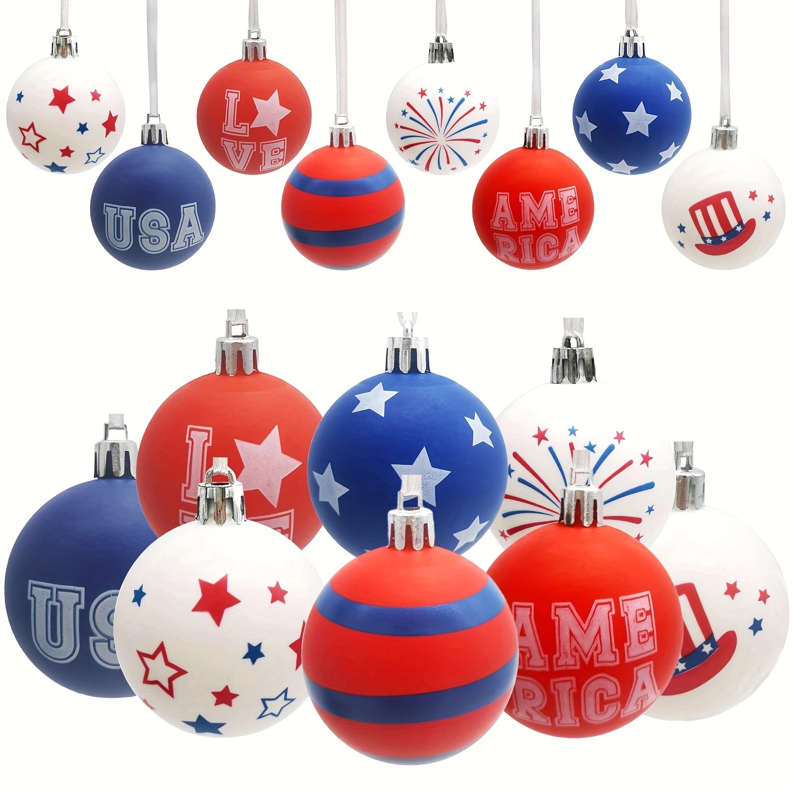 Día de la Independencia transfronteriza de los Estados Unidos 3cm 5cm Navidad bola de decoración de plástico Día Nacional de la atmósfera bola de decoración