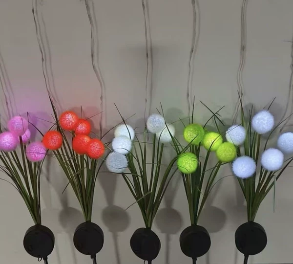 5 small hair balls pink