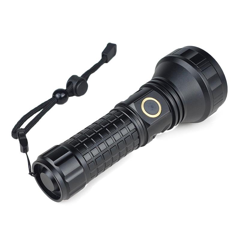 Linterna de luz fuerte, luz LED de concentración de alto brillo personalizada T40 linterna de detección de largo alcance recargable para exteriores