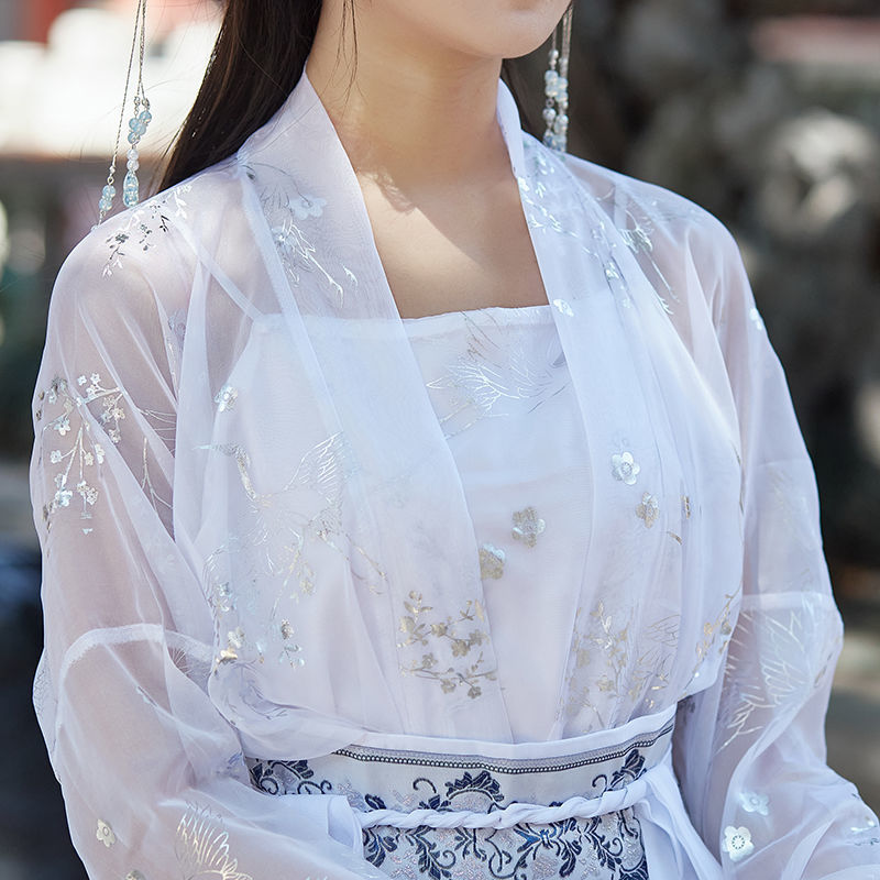 Large Size Women's Han Chinese Clothing Super Fairy Slimming Plump Girls Chest-high Dress Chinese Traditional Han Clothing Suit Ancient Costume