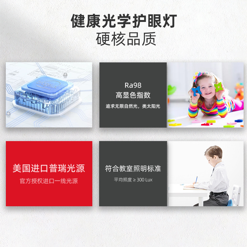 中山普瑞熊貓護眼燈鹿小團超薄吸頂燈現代簡約臥室書房兒童房燈具