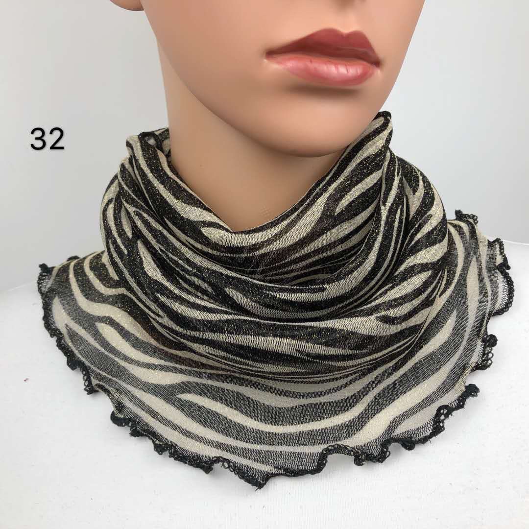 Cuello de orejas de alambre de oro para mujeres primavera y verano universal protector solar cuello de cuello multifuncional velo de cuello de cubierta de cabeza de seda pequeña bufalla