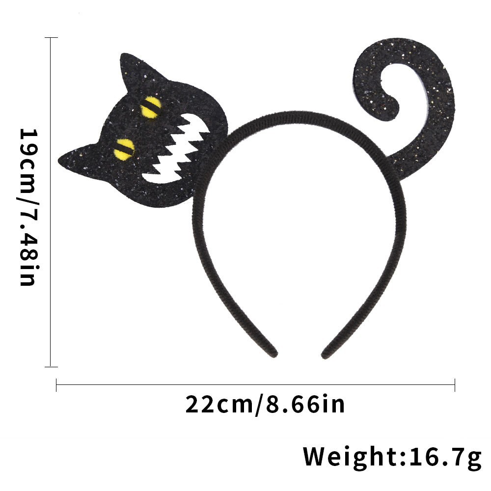 Diadema de Halloween oreja de gato fiesta de calabaza diadema festival de fantasmas decoración de fiesta de disfraces flor de rosa fantasma hebilla de cabeza accesorios para el cabello