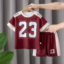 女童夏季运动套装2025新款夏装中大儿童女孩牛仔短裤运动阔T短袖