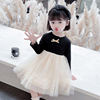 Autumn thermal underwear, clothing, dress girl's, small princess costume, Korean style, 2023, children's clothing, long sleeve