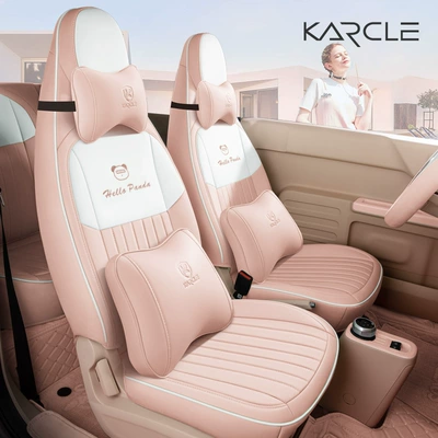 Four Seasons Universal All-inclusive Seat – Modelə uyğun (Original) oturacaq örtükləri - retro-style-white-peach-powder-exquisite-edition-special-car