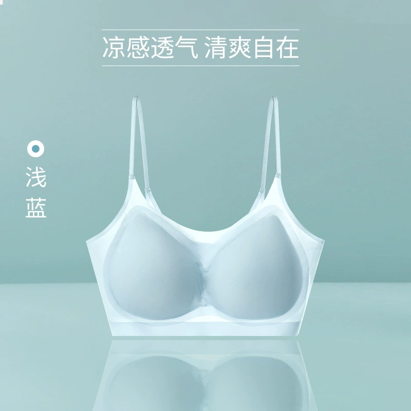 Summer ultra thin silk straps, underwear, comfortable bra top, plus size