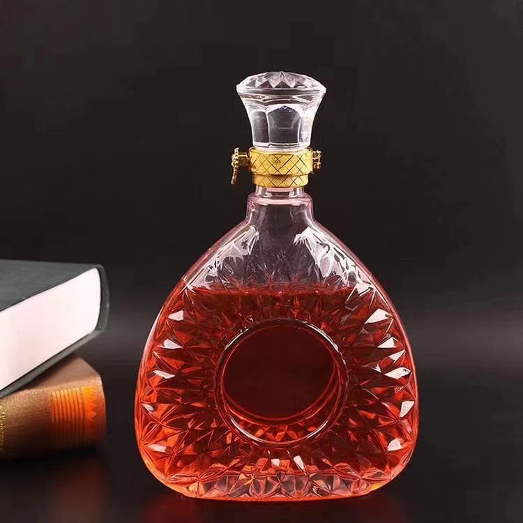新款500ml伏特加威士忌白兰地利口酒鸡尾酒 洋酒瓶玻璃空瓶醒酒器