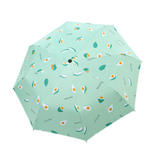 批發清新UV全自動少女三折疊黑膠兩用遮陽傘晴雨傘禮品雨傘
