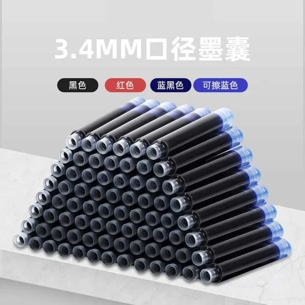 Universal 3.4mm Large-Diameter Pen Ink Cartridges for Magic Pens, Erasable Pure Crystal Blue Ink, Blue-Black, Red for Teachers