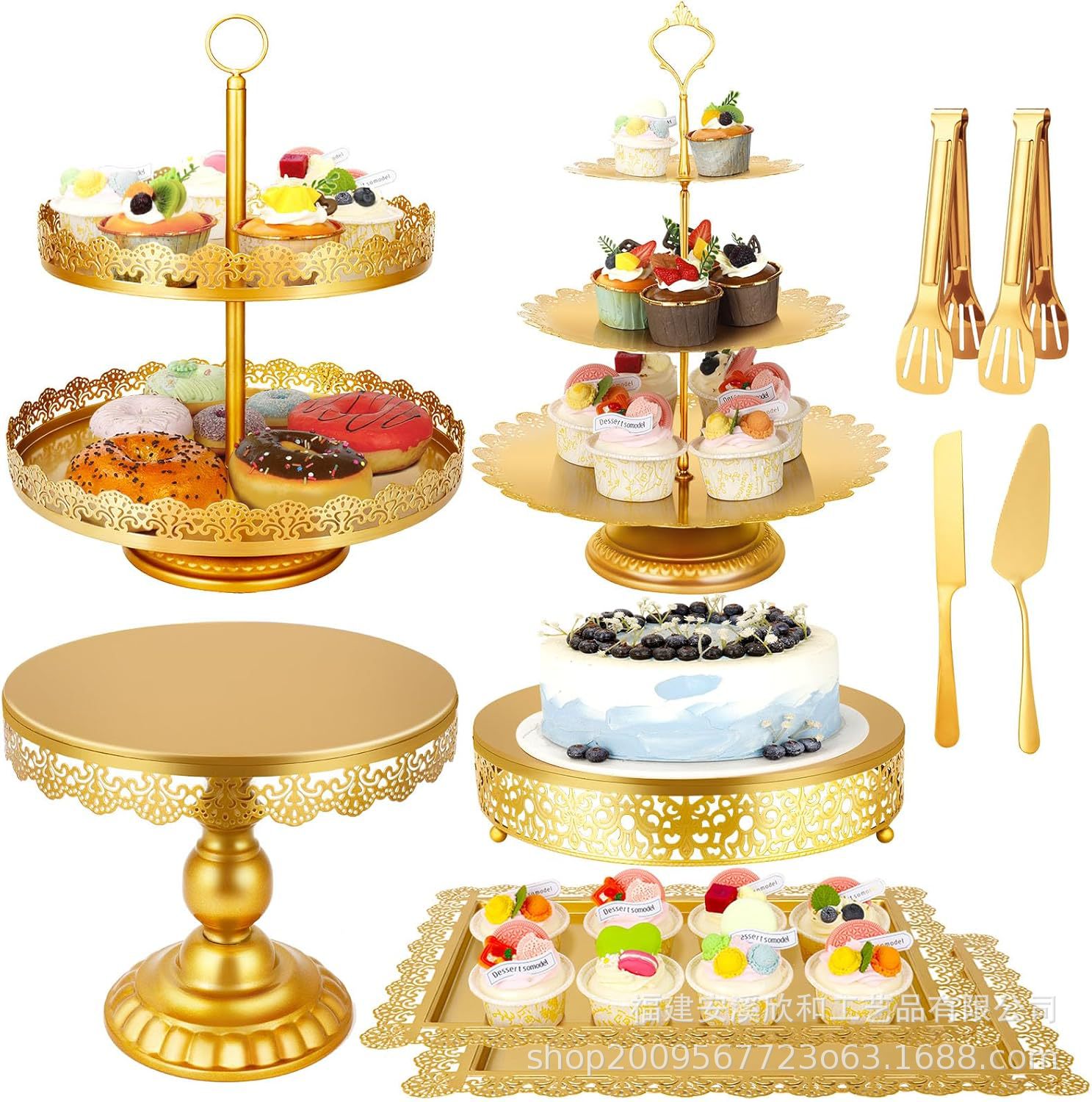 Pasteles de pasteles de encaje plato cuadrado para bocadillos de galletas plato rectangular bandeja de metal europeo