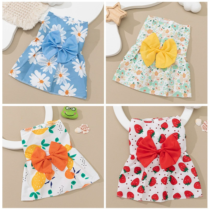 Одежда для животных от производителя: платье-юбка для собак, с принтом щенка, бантом, мультяшное, милое, в стиле принцессы