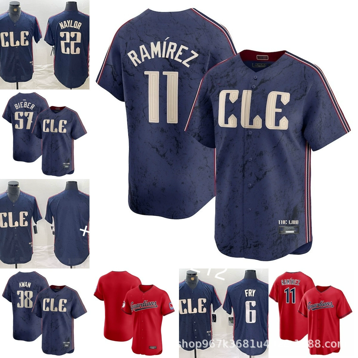 Индийцы 11 Джерси Рамirez Джерси Кливленд Гарденианс Бейсбольная форма Кван