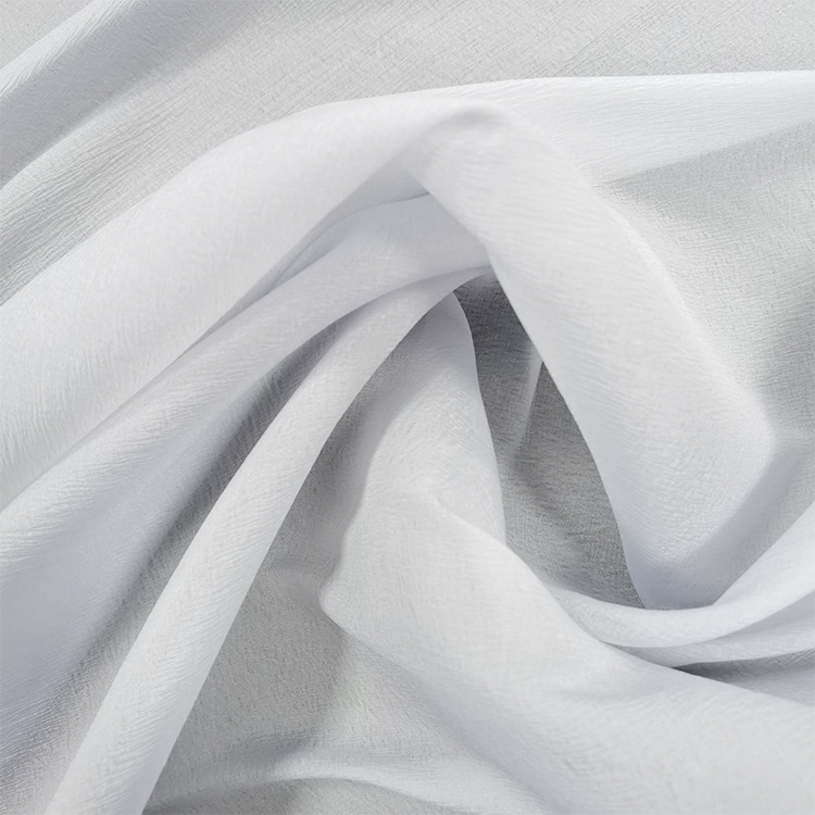 真丝绉欧根纱 厂家现货染色柔软亲肤团扇衬衫古装汉服雪纺面料