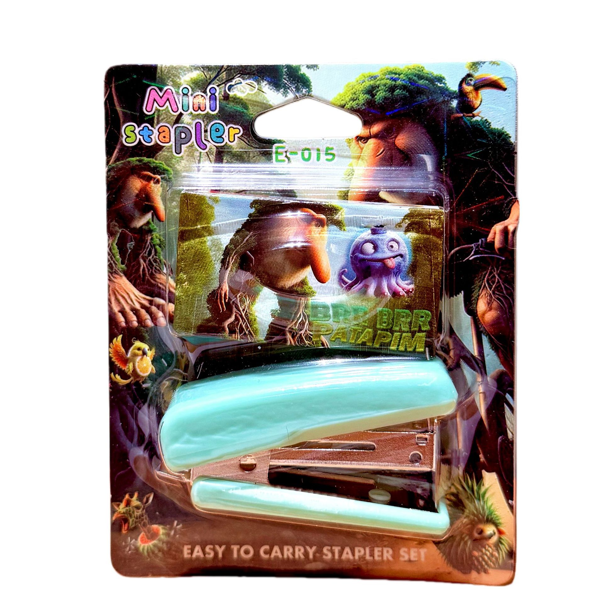 AI montaña y marjing mini grapadora conjunto de grapadora de escritorio portátil para estudiantes suministros de papelería para estudiantes