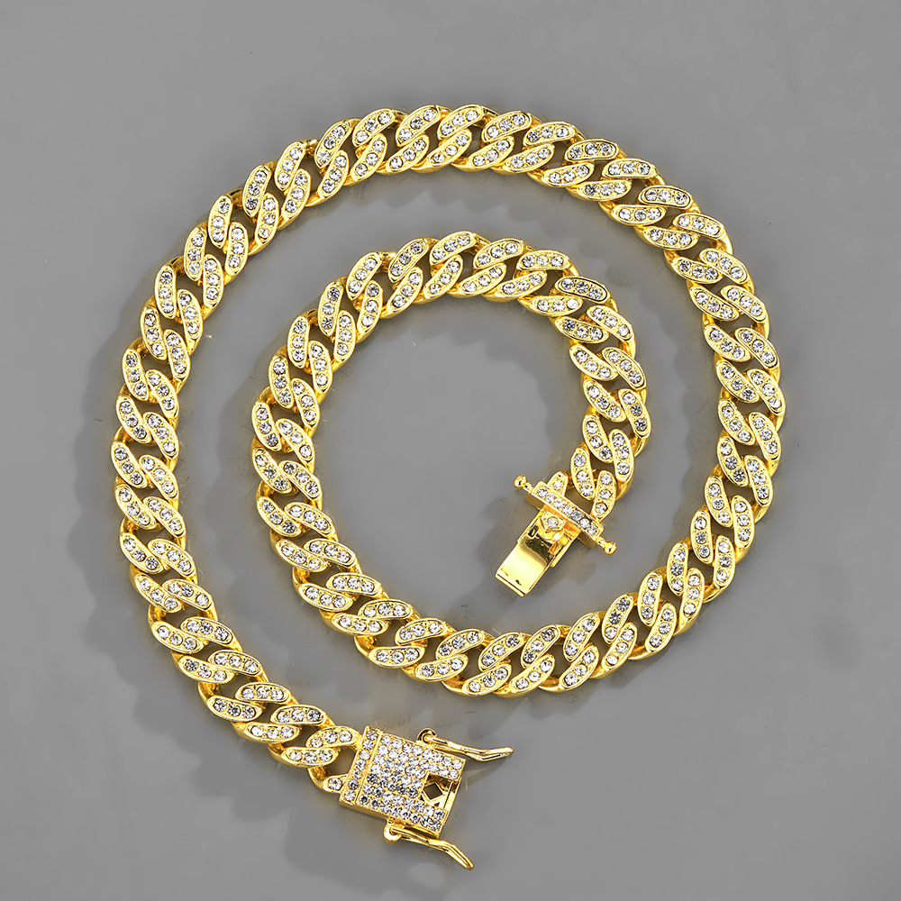 Collana a catena cuban hip hop full diamond da donna versatile_voghion.com