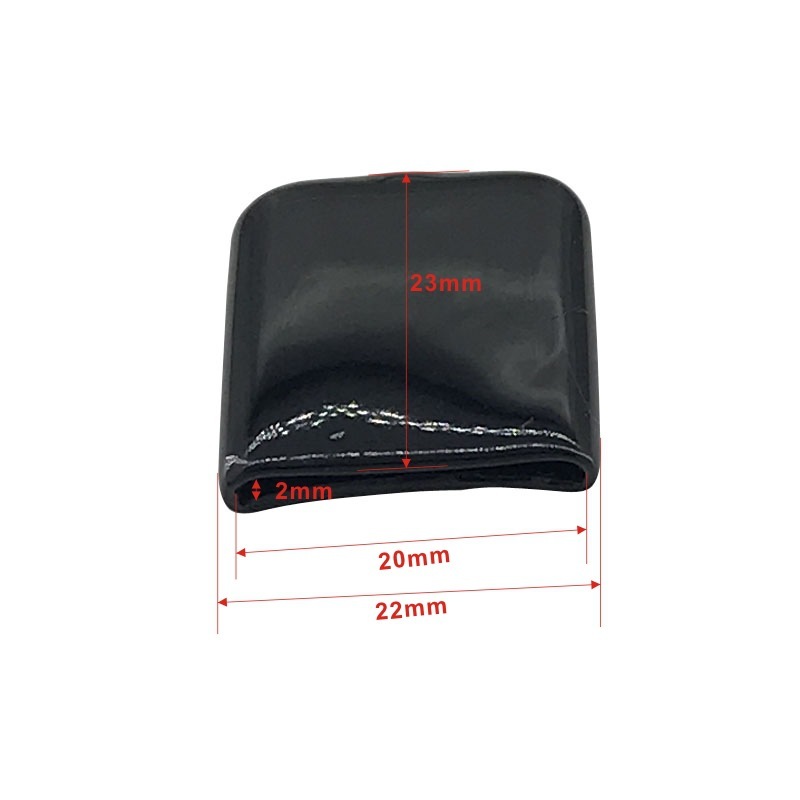 PVC透明扁管套 5x25mm 方形封口套 - 家具软胶保护套/扁铁管套|undefined