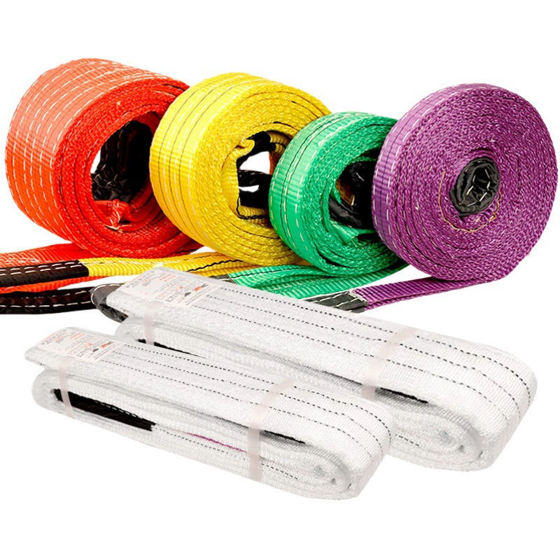 Белые стропы из полипропилена для подъема грузов 3, 5, 10 тонн, 8 м, с двойной пряжкой, промышленные плоские стропы для крана