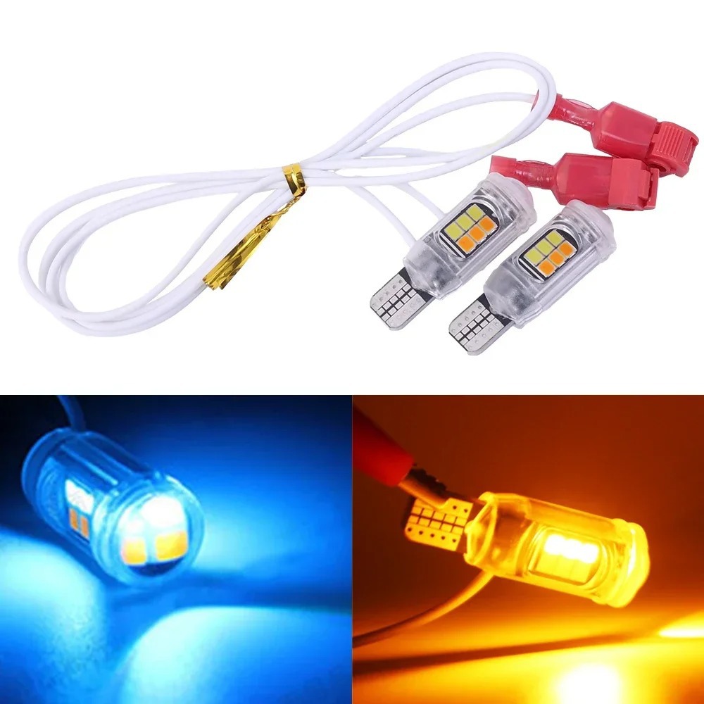 12V motor brillante luz de ancho de luz de dirección bicolor T15 2835 16smd 5W bombilla de cola de viaje image 9
