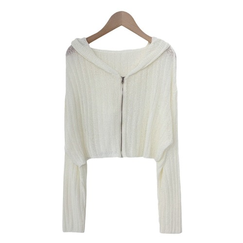 Early Spring 2025 Korea Chic Versatile Hooded Short-Sleeve Long-Sleeve Knit Sweater Thin Jacket Top for Women