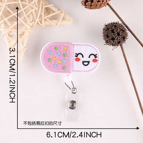 ID buckle telescopic buckle spring rope work badge lanyard employee name tag Amazon nurse medical care easy-pull buckle cloth sticker