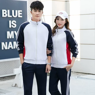 春秋季运动套装校服男女情侣装卫衣体操跑步服广播操团体出场服装