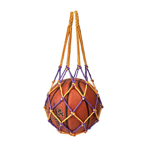 Braided round rope handle small mesh bag (random color)