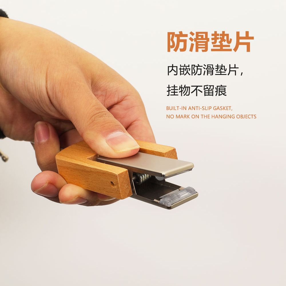 Gancho individual de madera maciza para colgar sombreros, clip individual de madera multifuncional para tiendas de ropa, bufanda, perchero giratorio de madera natural para almacenamiento.