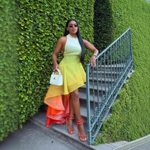 2025新款春夏TEMU欧美女装跨境新款性感度假风印花吊带连衣长裙女